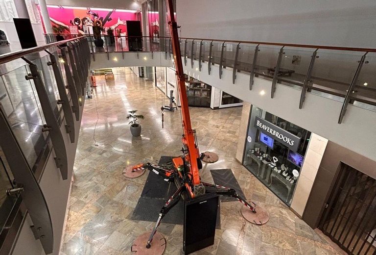 mini crane indoors