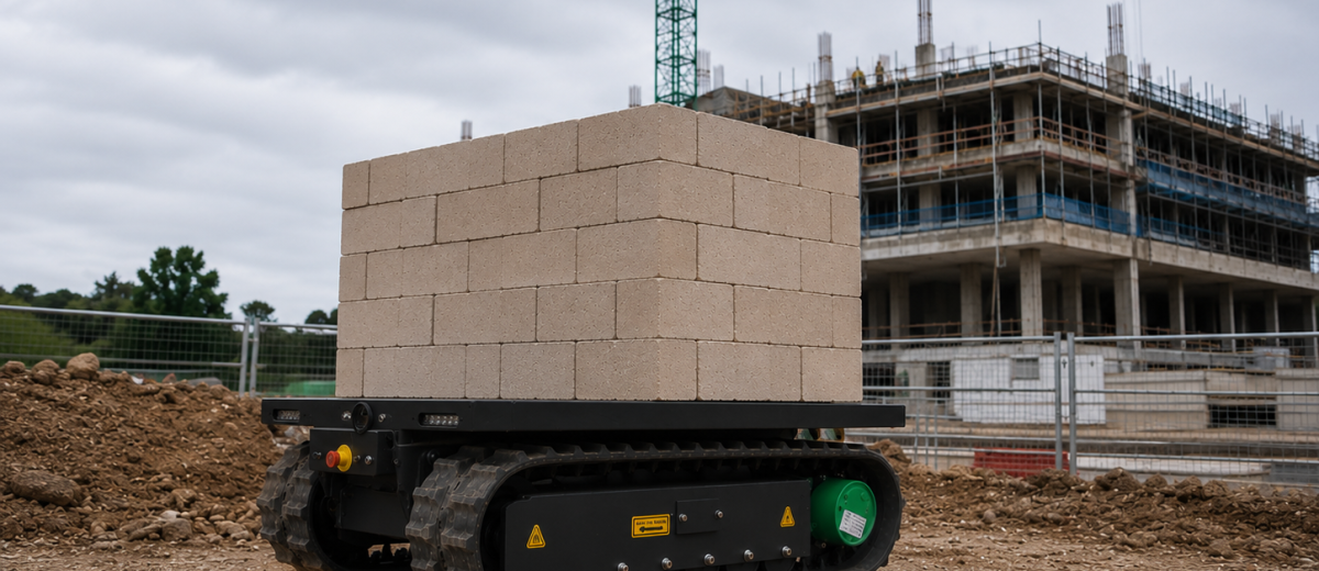 Tracked carrier with brieze blocks